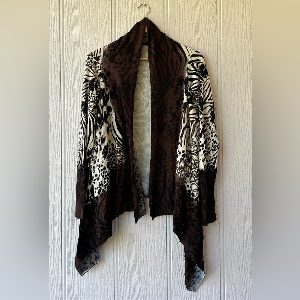 Calessa Printed Open Front Cardigan
